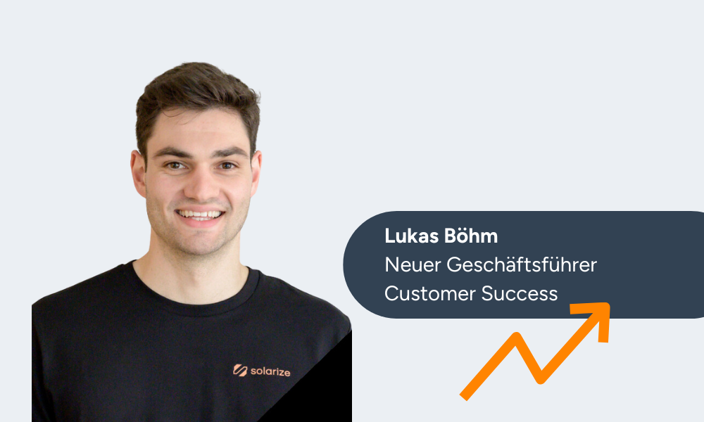 Lukas Böhm neuer Geschäftsführer Customer Success bei Solarize